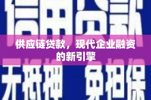 郎溪供应链贷款，现代企业融资的新引擎