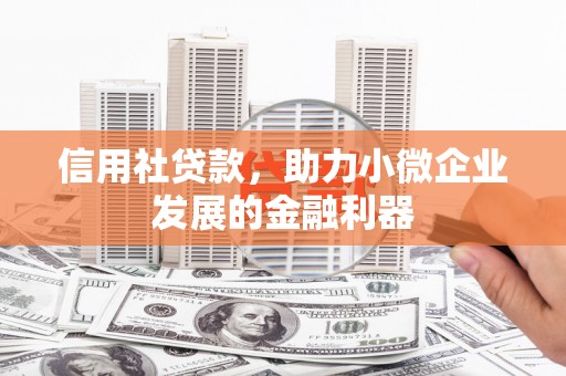 郎溪信用社贷款，助力小微企业发展的金融利器