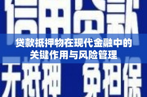 郎溪贷款抵押物在现代金融中的关键作用与风险管理