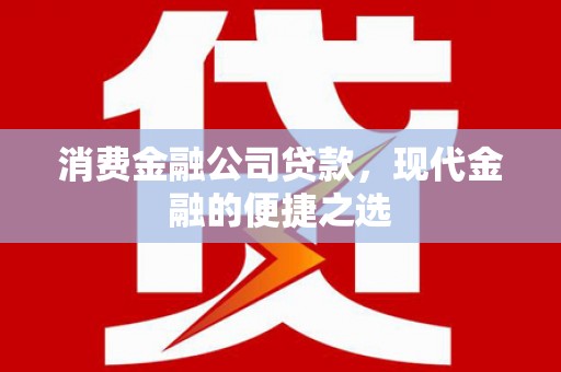郎溪消费金融公司贷款，现代金融的便捷之选